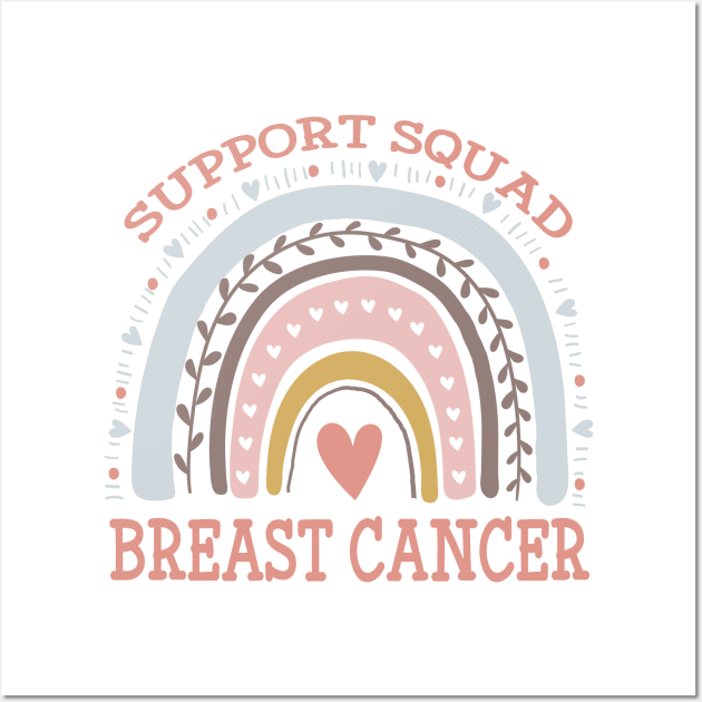 Support Squad Breast Cancer Awareness Rainbow Wall Art by Gravity Zero